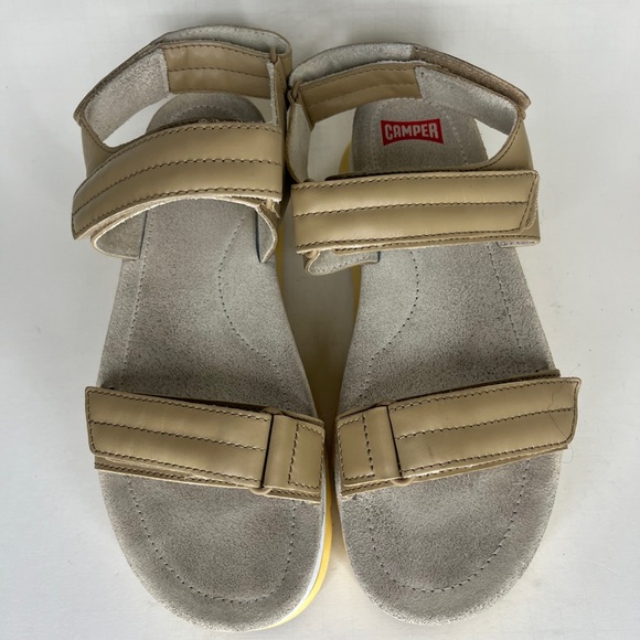 camper sandals women size 41 US 10 Beige Synthetic Ankle Strap Platform - Picture 16 of 16